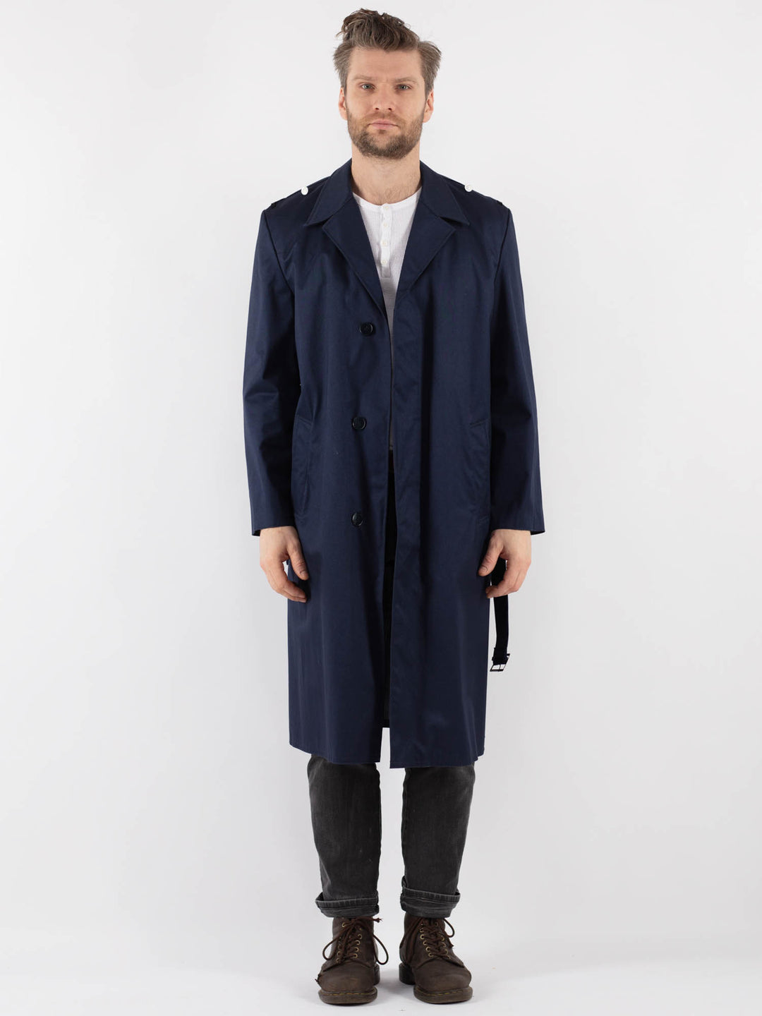Vintage 70's Men Trench Coat in BlueZ802