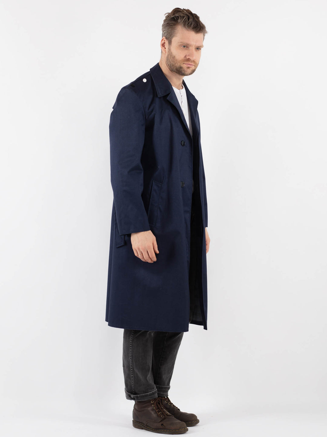 Vintage 70's Men Trench Coat in BlueZ802