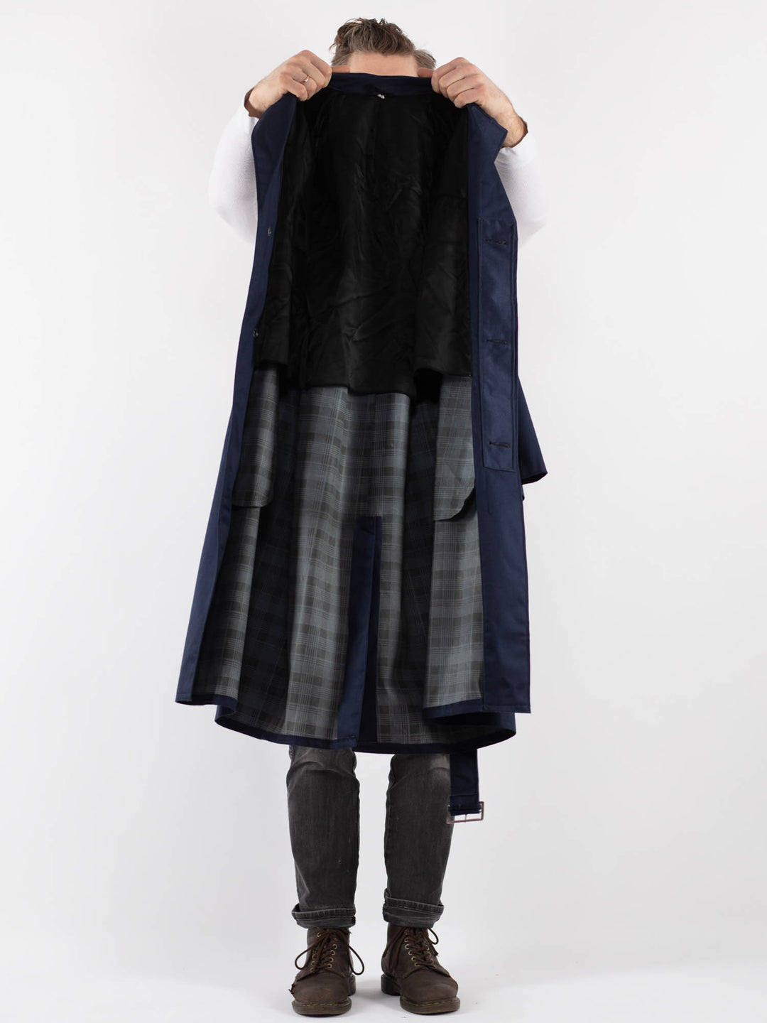 Vintage 70's Men Trench Coat in BlueZ802