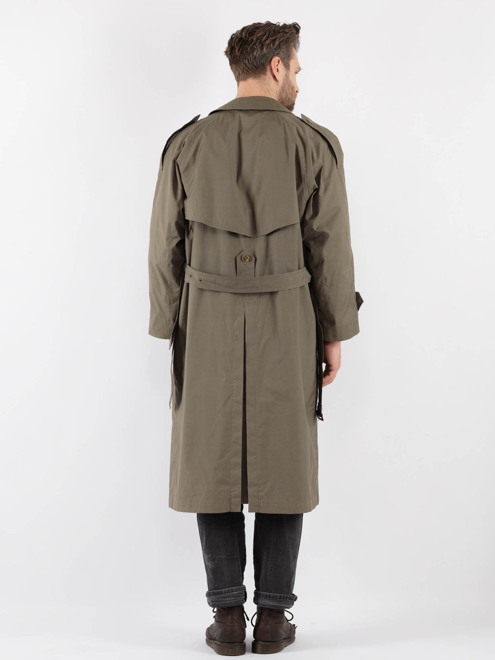 Vintage 70's Men Trench Coat in KhakiZ805