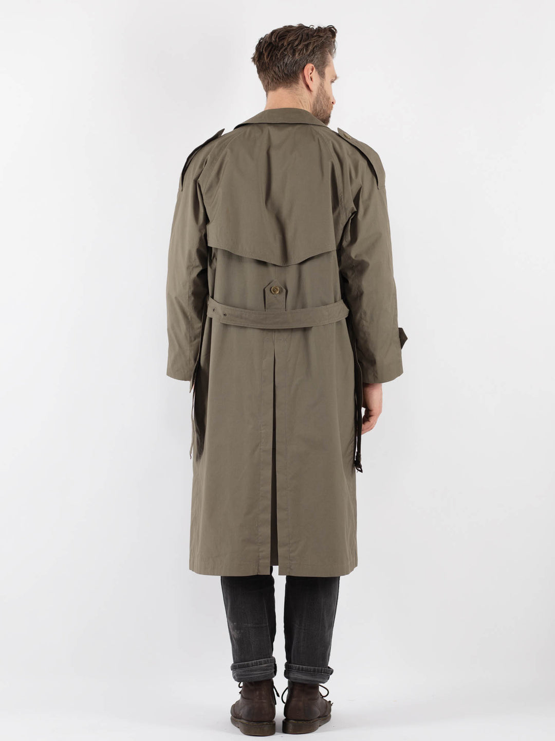 Vintage 70's Men Trench Coat in KhakiZ805