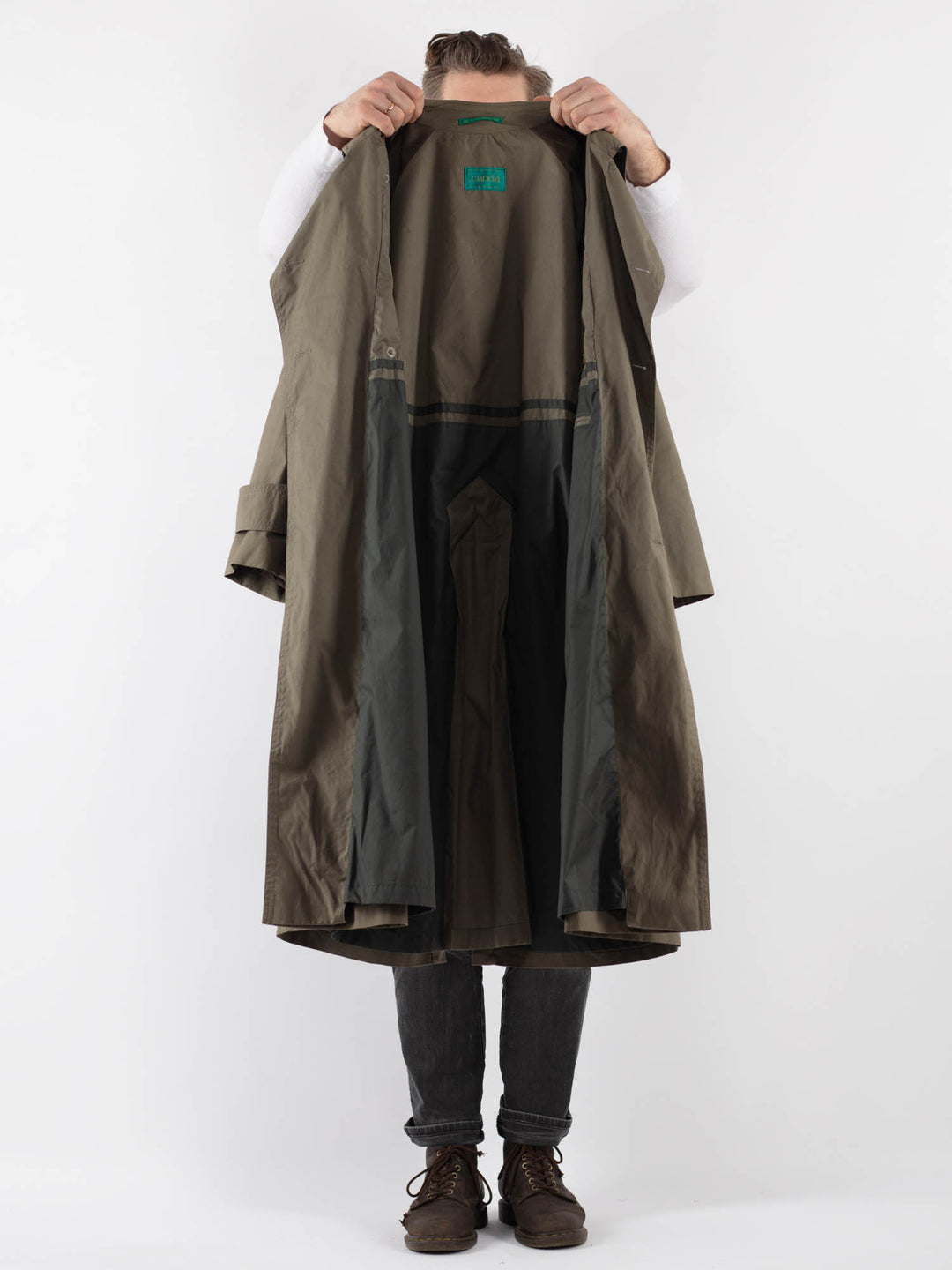 Vintage 70's Men Trench Coat in KhakiZ805