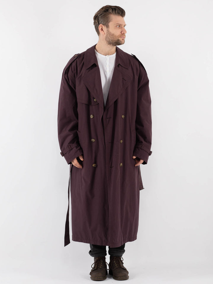 Vintage 70's Men Trench Coat in PurpleZ806