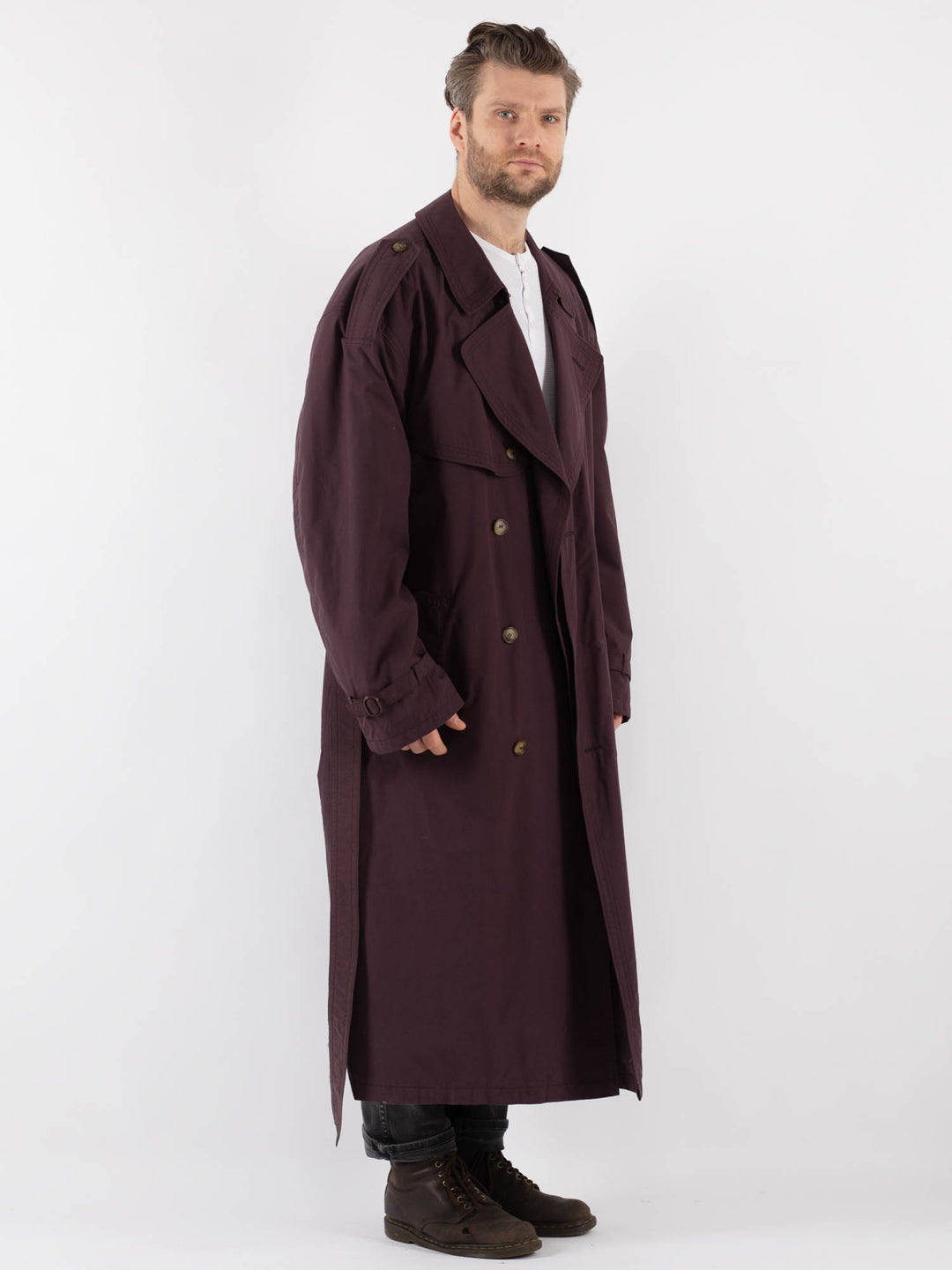 Vintage 70's Men Trench Coat in PurpleZ806