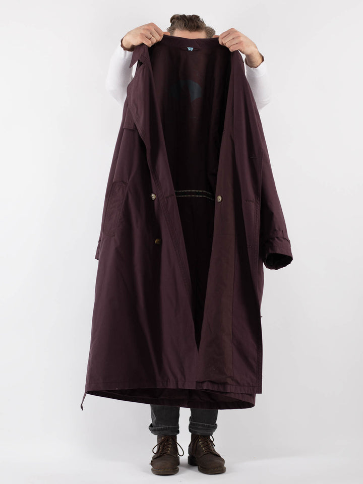 Vintage 70's Men Trench Coat in PurpleZ806