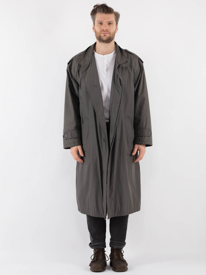 Vintage 70's Men Trench in GrayZ809