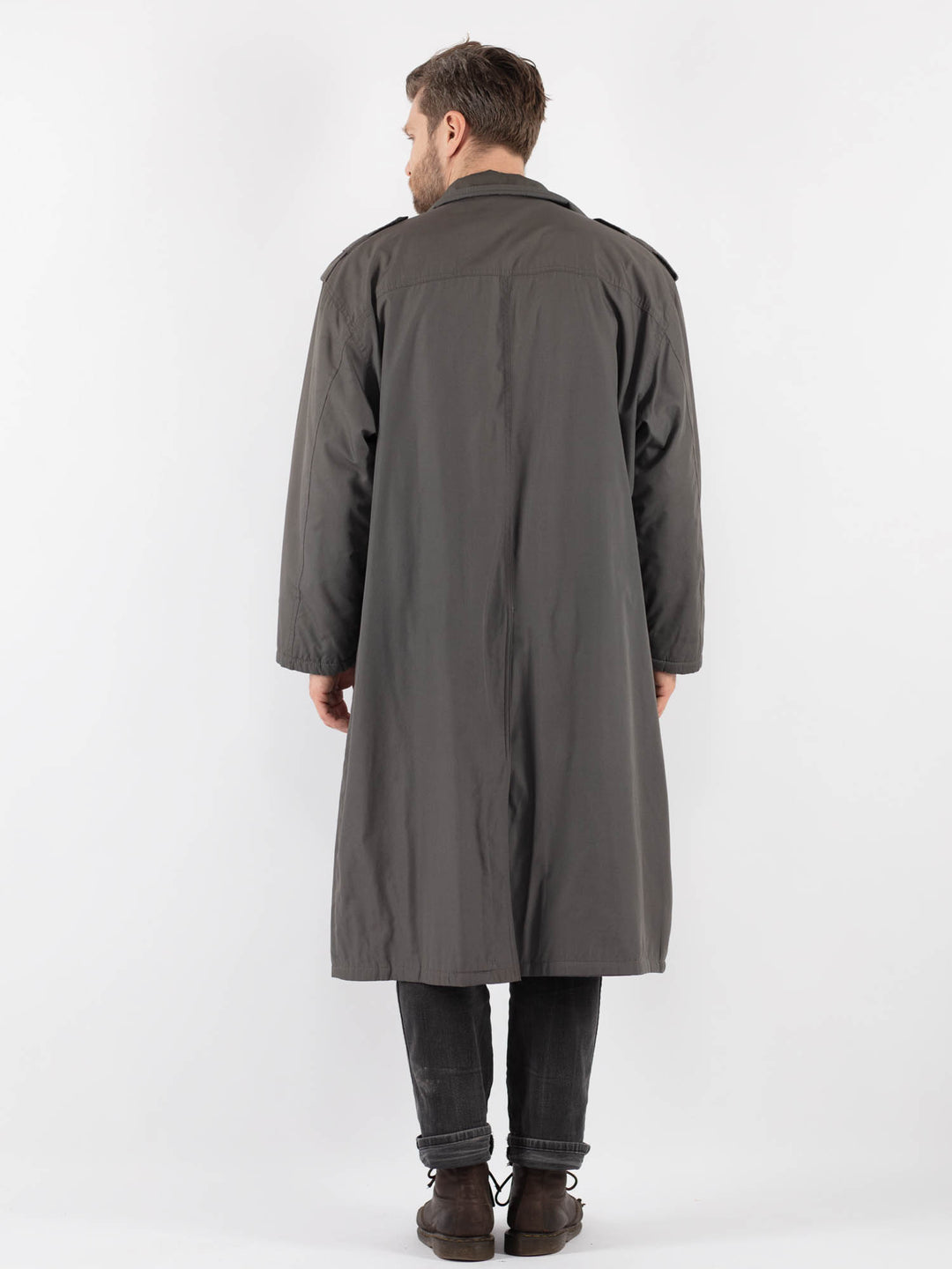 Vintage 70's Men Trench in GrayZ809