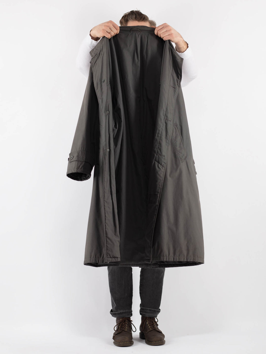 Vintage 70's Men Trench in GrayZ809