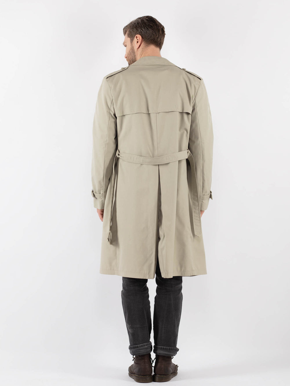 Vintage 70's Men Trench Coat in Beige