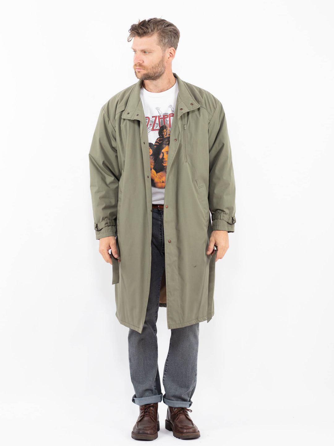 Vintage 70's Men Trench Coat in GreenZ2312
