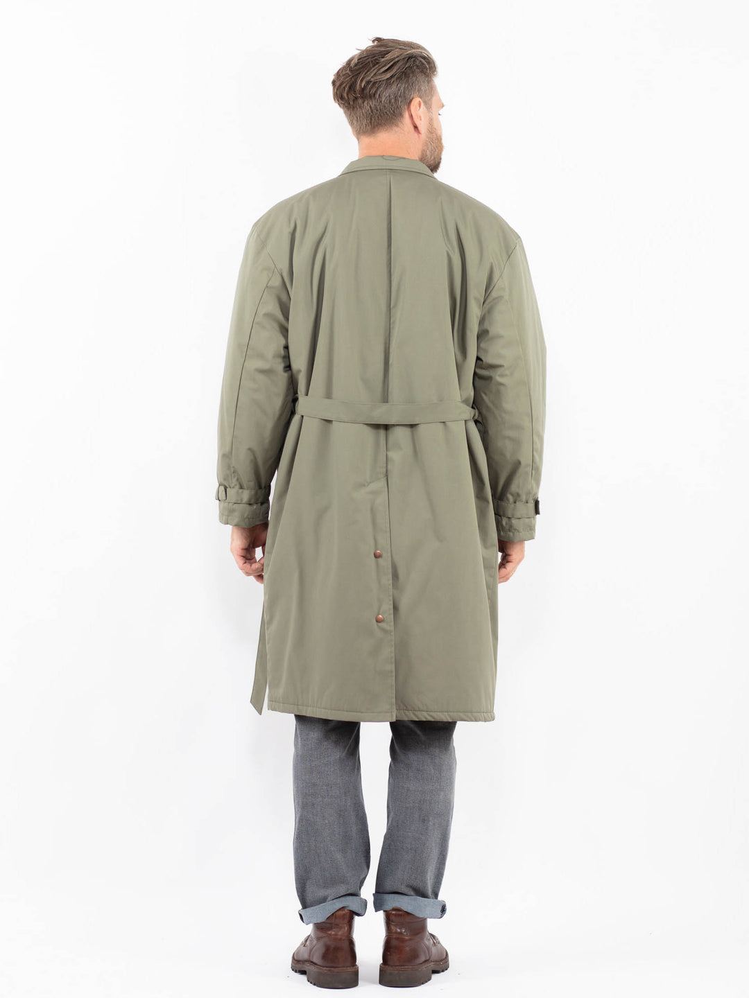 Vintage 70's Men Trench Coat in GreenZ2312
