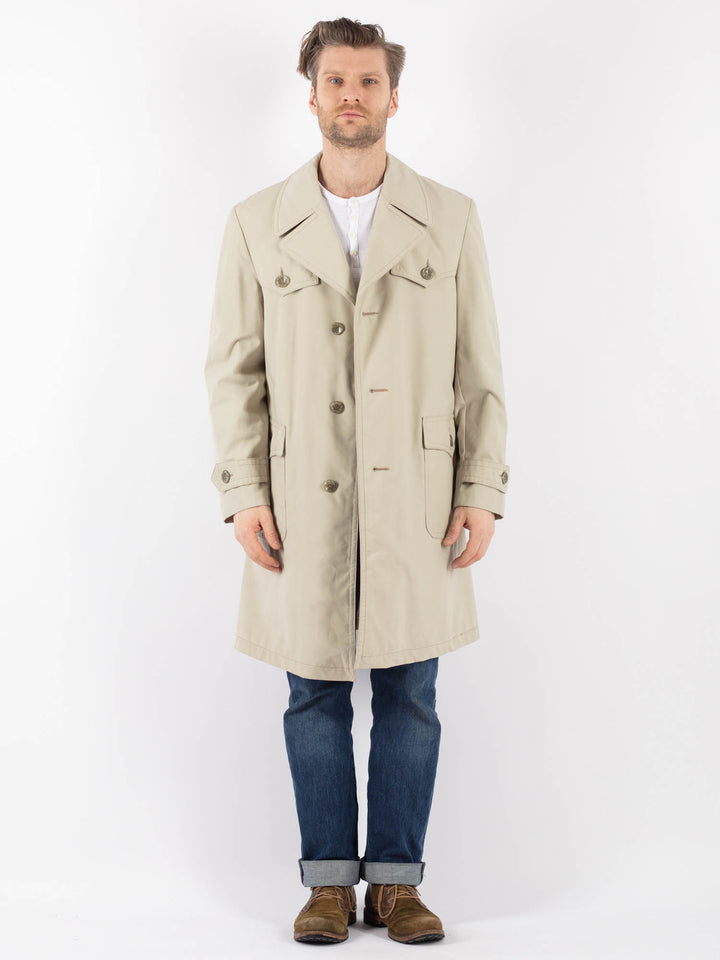 Vintage 70's Men Trench Coat in BeigeZ1225