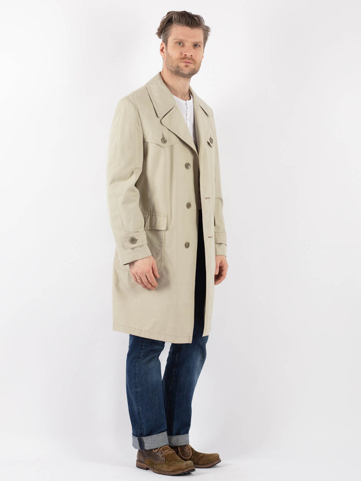 Vintage 70's Men Trench Coat in BeigeZ1225