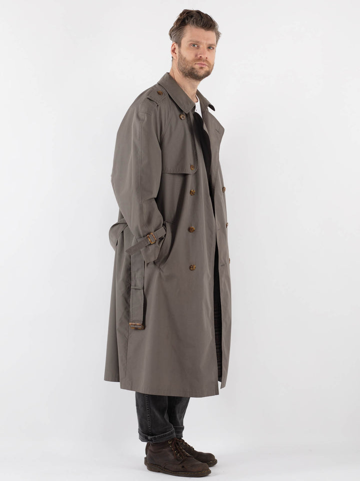 Vintage 70's Men Trench Coat in GrayZ819