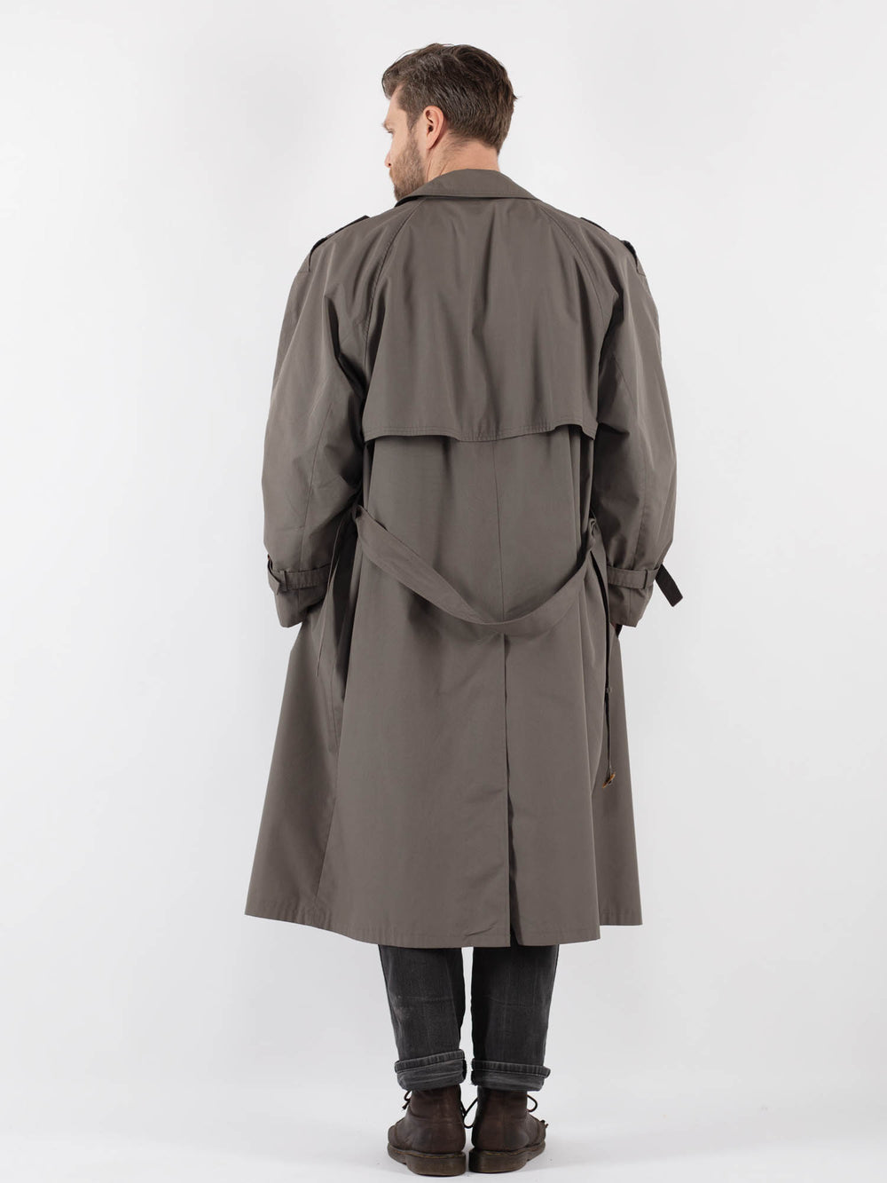 Vintage 70's Men Trench Coat in GrayZ819