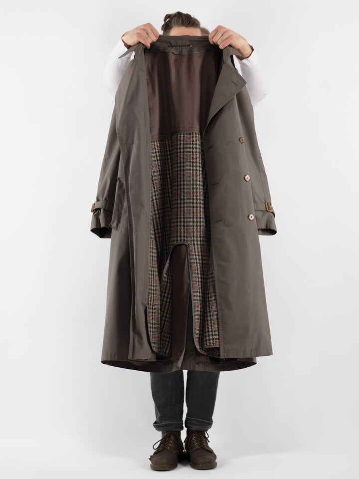 Vintage 70's Men Trench Coat in GrayZ819