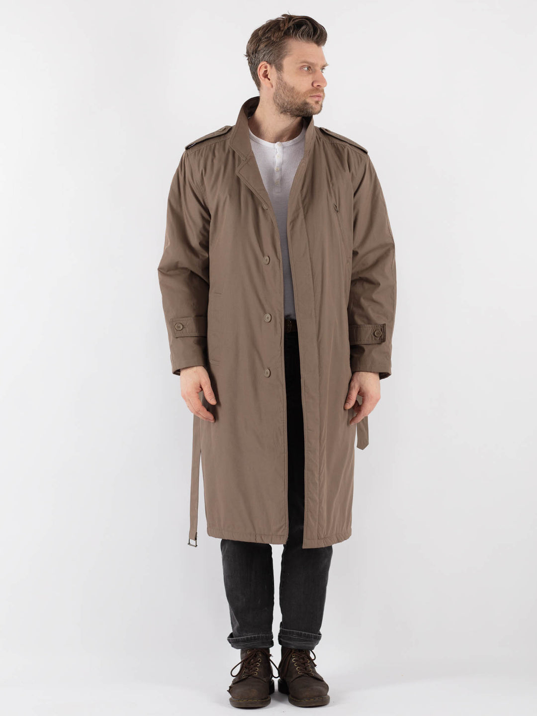 Vintage 70's Men Trench Coat in Beige