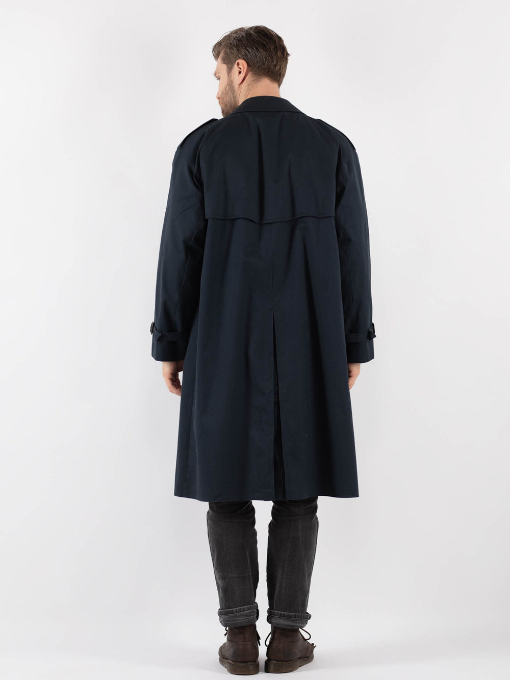 Vintage 70's Men Trench Coat in Blue