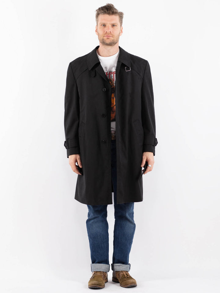 Vintage 70's Men Trench Coat in BlackZ1493