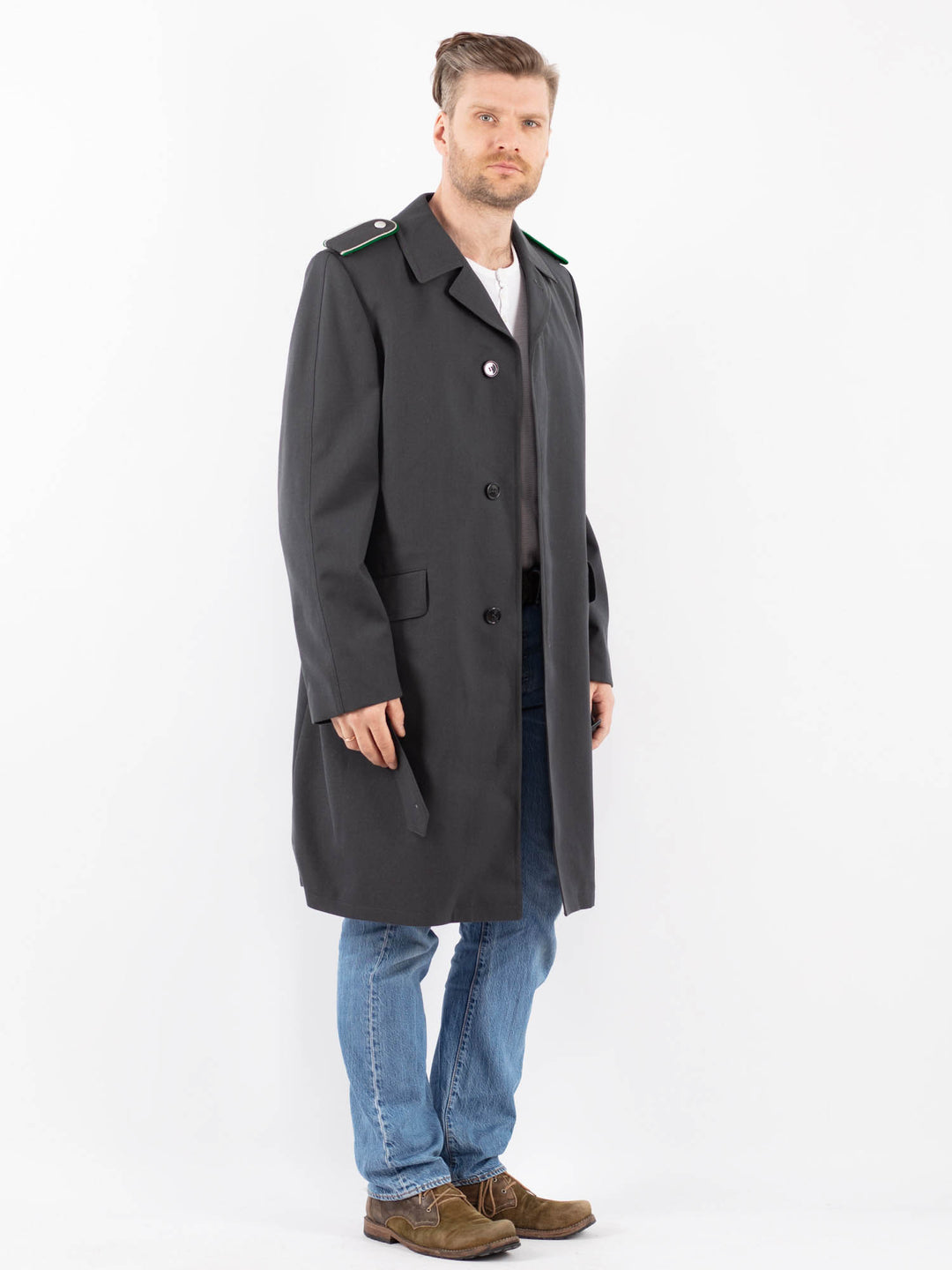 Vintage 70's Men Trench Coat in GrayZ1464