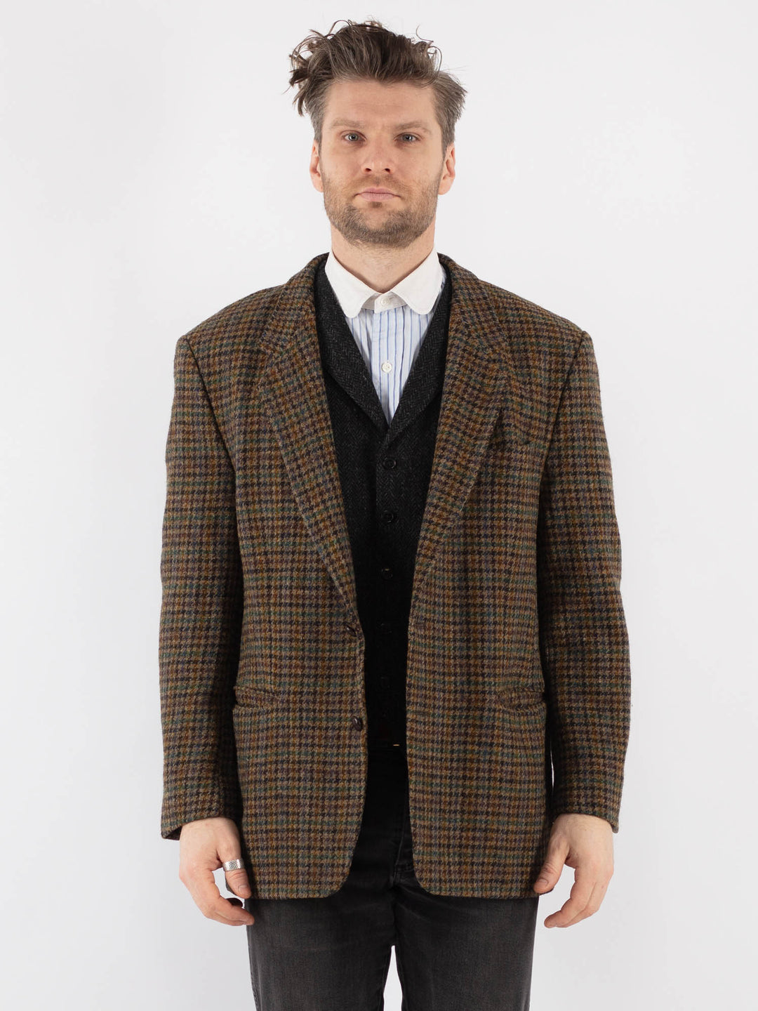 Vintage 70's Men Harris Tweed Jacket in MultiZ701