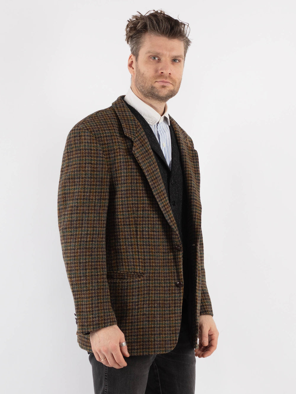 Vintage 70's Men Harris Tweed Jacket in MultiZ701