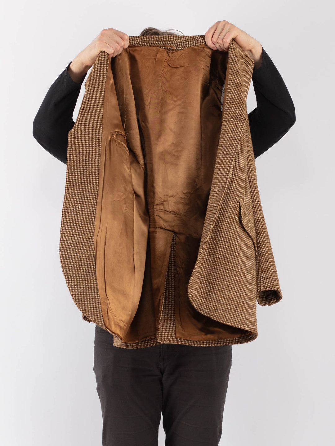 Vintage 70's Men Harris Tweed Jacket in Sand Brown