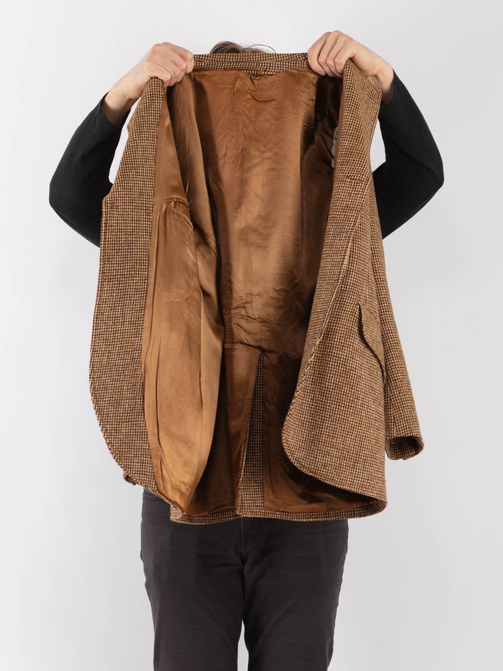 Vintage 70's Men Harris Tweed Jacket in Sand Brown