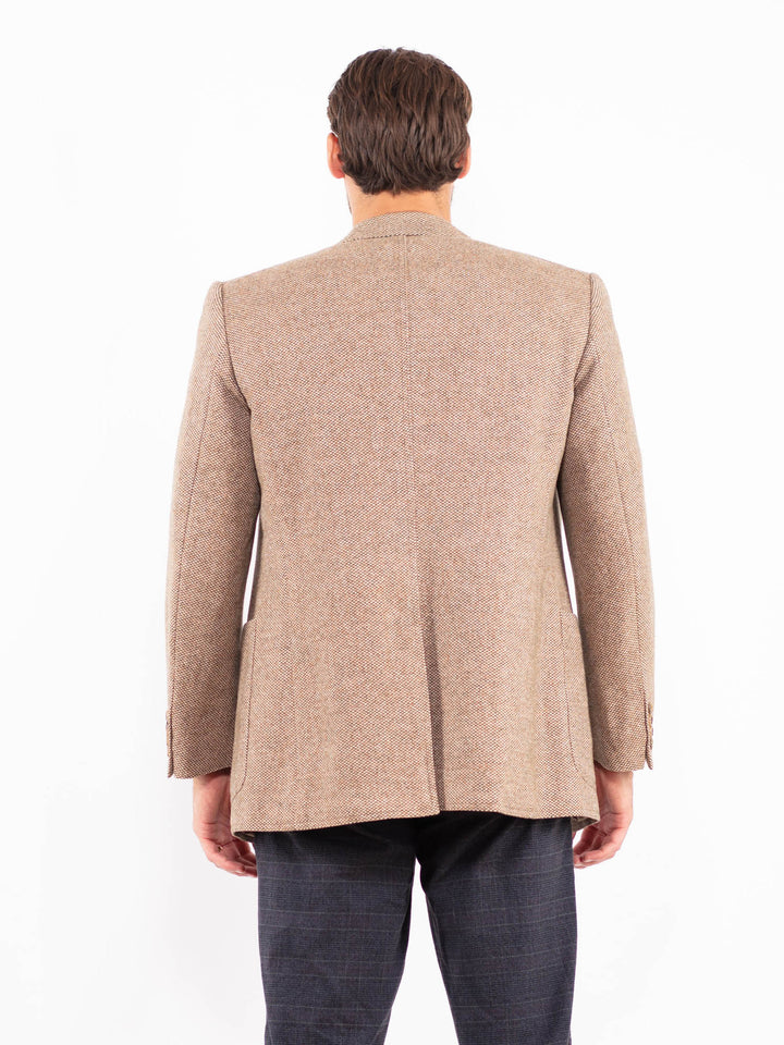 Vintage 70's Men Wool Blazer Jacket in BeigeZ2157
