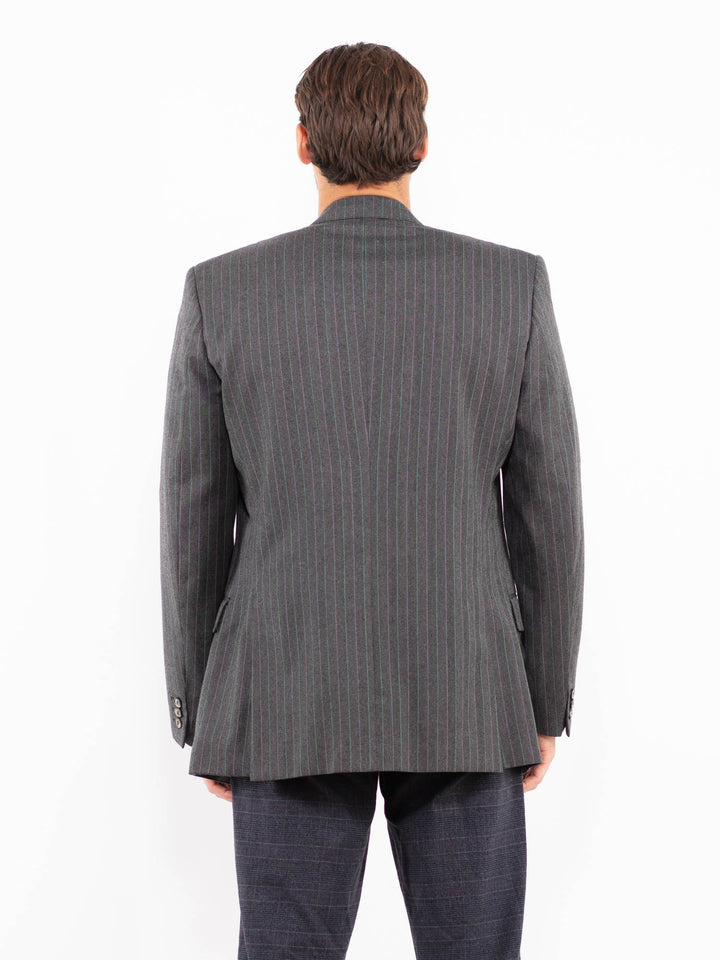 Vintage 70's Men Wool Blend Blazer Jacket in GrayZ2178
