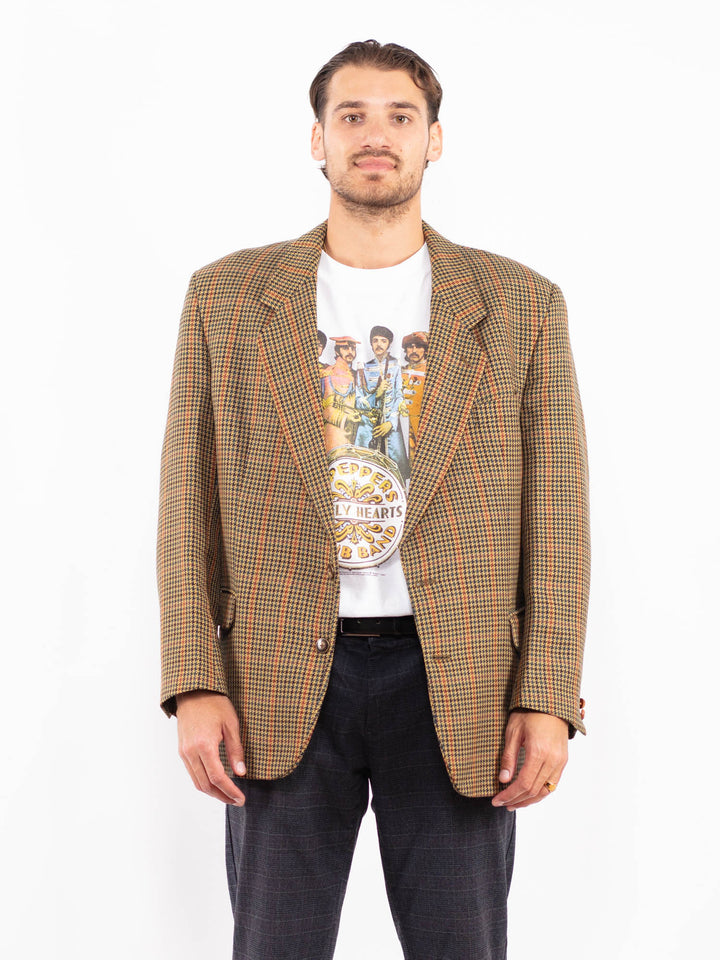 Vintage 70's Men Wool Blazer Jacket in MultiZ2185