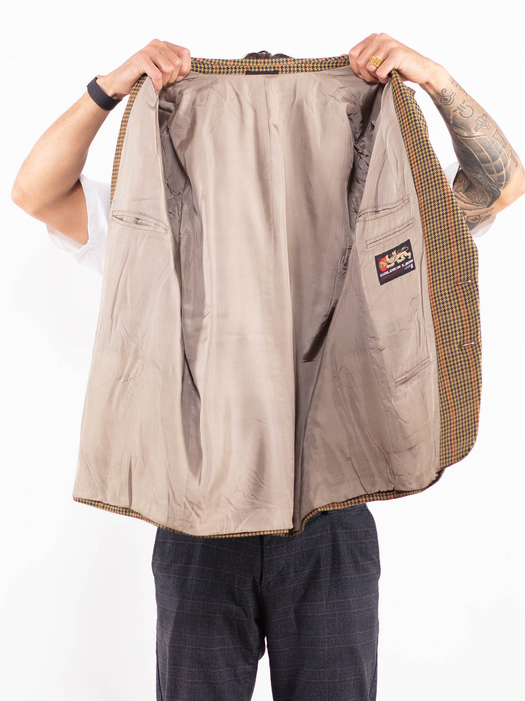 Vintage 70's Men Wool Blazer Jacket in MultiZ2185