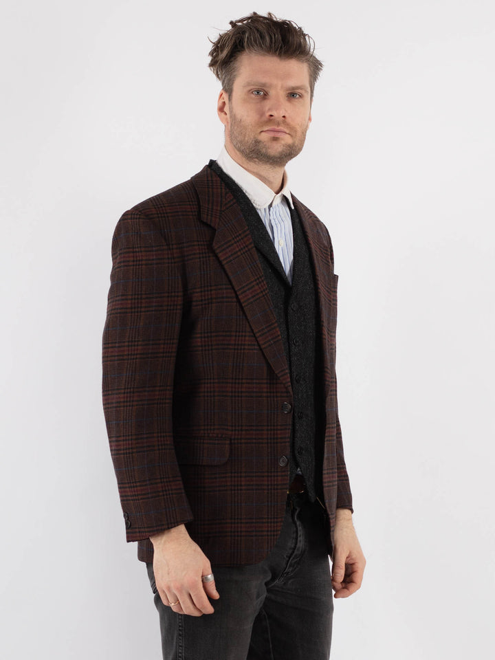 Vintage 70's Men Wool Blazer Jacket in Brown - NorthernGrip