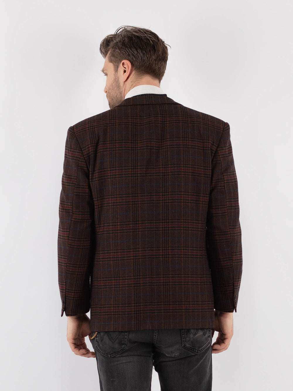 Vintage 70's Men Wool Blazer Jacket in Brown - NorthernGrip