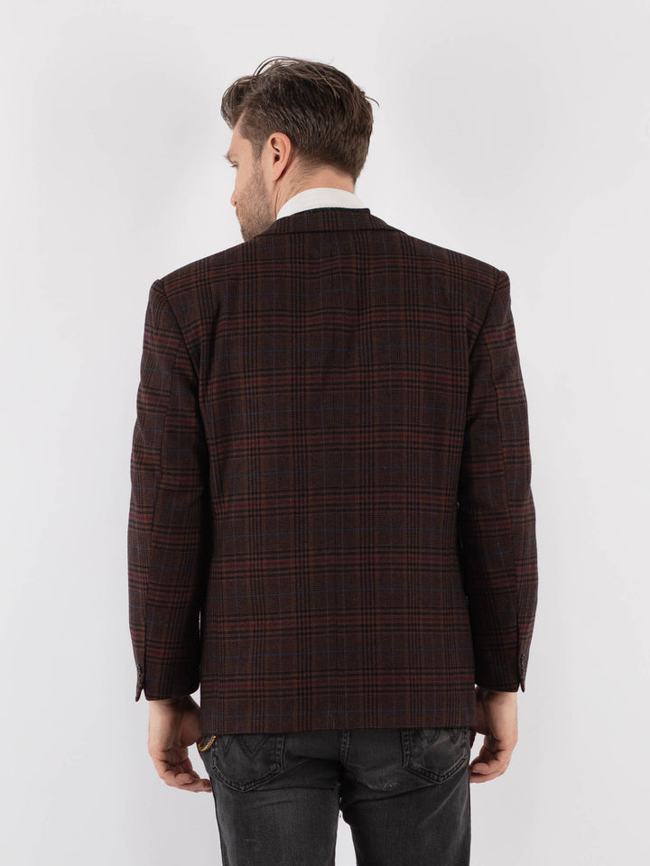 Vintage 70's Men Wool Blazer Jacket in Brown - NorthernGrip