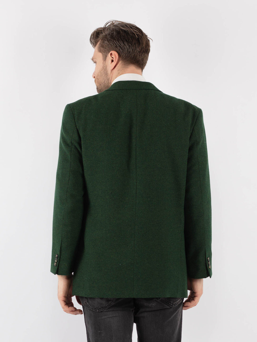Vintage 70's Men Wool Blazer Jacket in GreenZ732