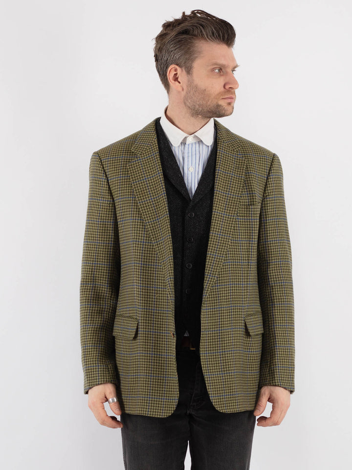 Vintage 70's Men Wool Blazer Jacket in Green (šujas, atstāt draftos) - NorthernGrip