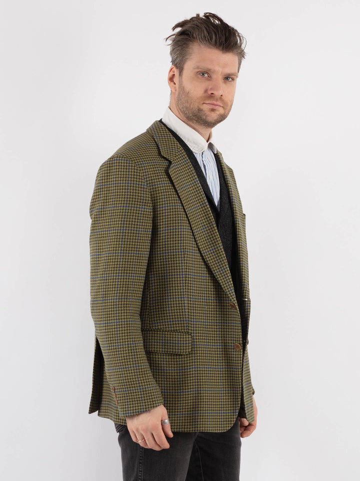 Vintage 70's Men Wool Blazer Jacket in Green (šujas, atstāt draftos) - NorthernGrip