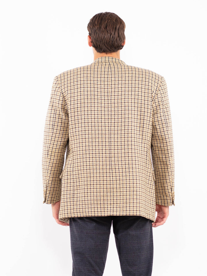 Vintage 70's Men Wool Blazer Jacket in BeigeZ2193