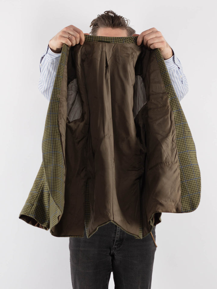 Vintage 70's Men Wool Blazer Jacket in Green (šujas, atstāt draftos) - NorthernGrip