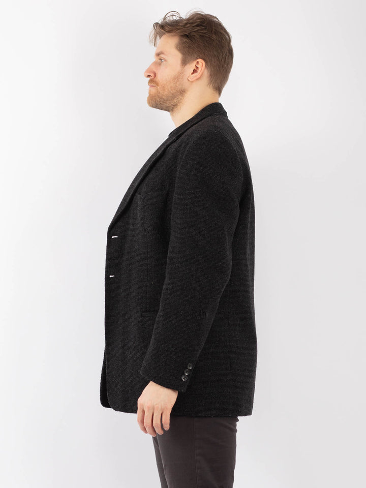 Vintage 70's Men Wool Blazer Jacket in GrayZ1285