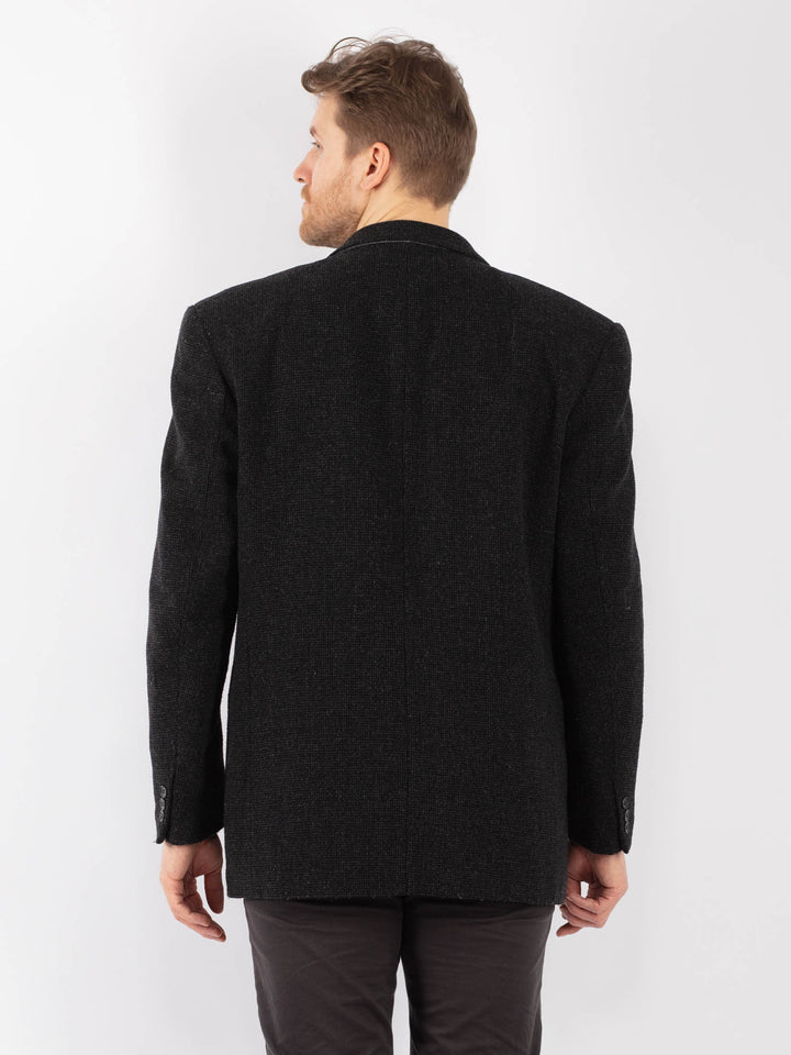 Vintage 70's Men Wool Blazer Jacket in GrayZ1285