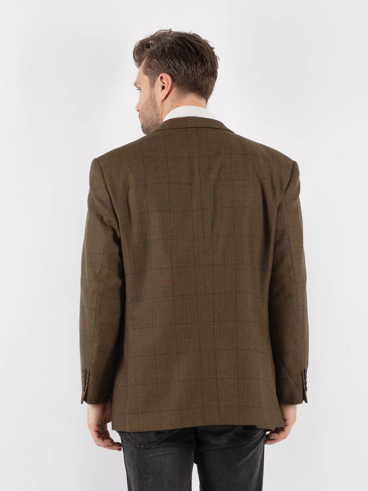 Vintage 70's Men Wool Blazer Jacket in BrownZ737