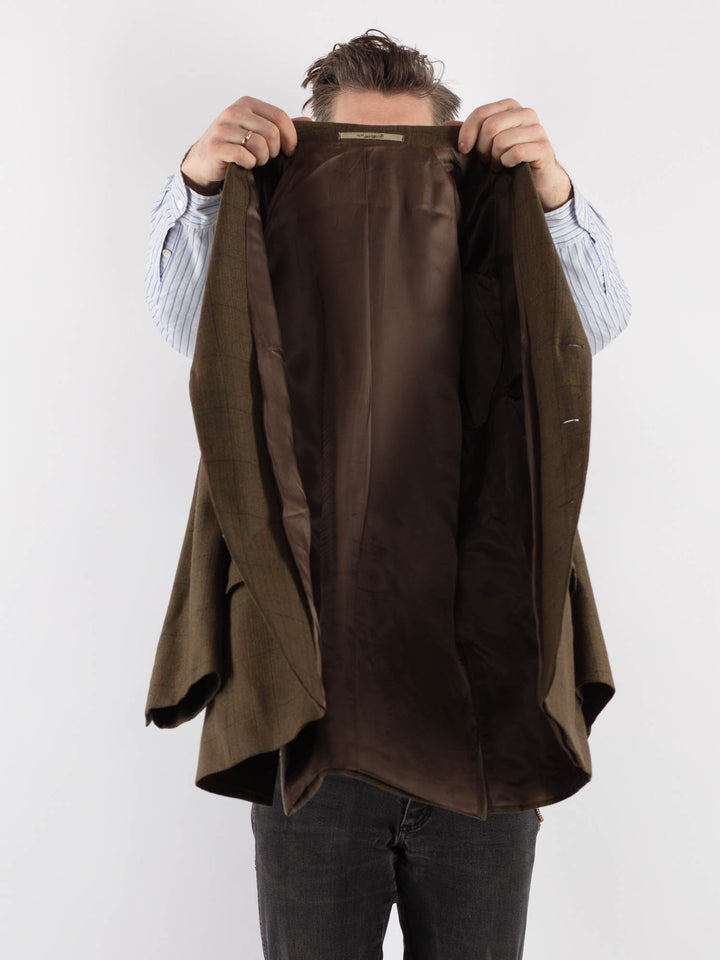 Vintage 70's Men Wool Blazer Jacket in BrownZ737