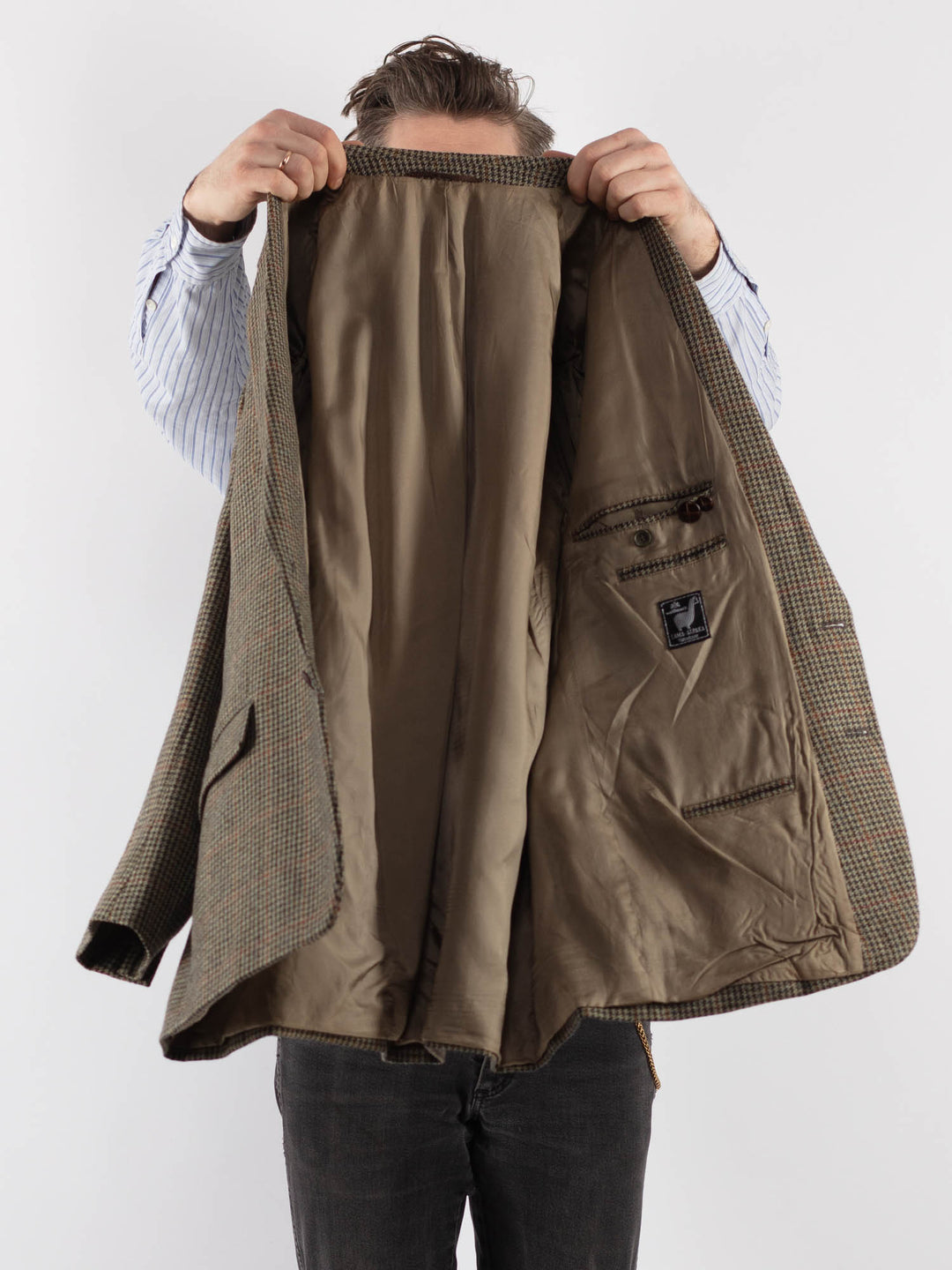 Vintage 70's Men Wool Blazer Jacket in Beige - NorthernGrip