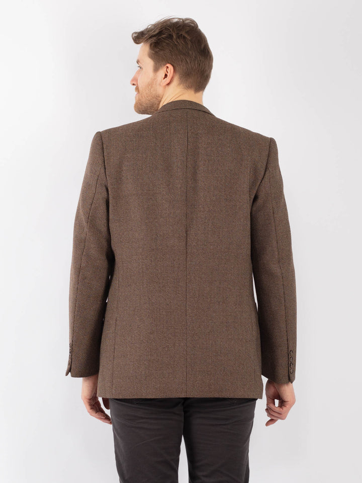 Vintage 70's Men Wool Blazer Jacket in BrownZ1290