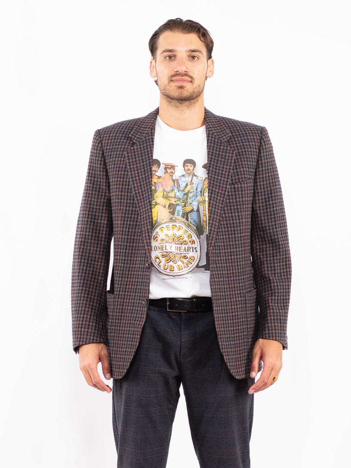 Vintage 70's Men Wool Blazer Jacket in MultiZ2202
