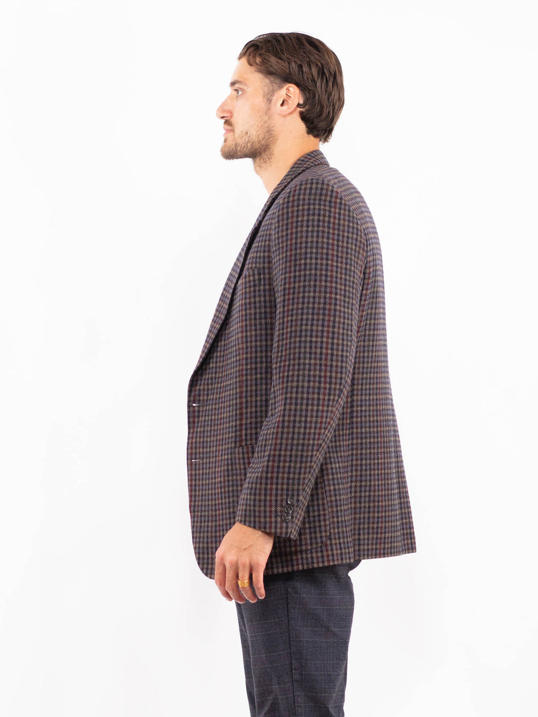 Vintage 70's Men Wool Blazer Jacket in MultiZ2202