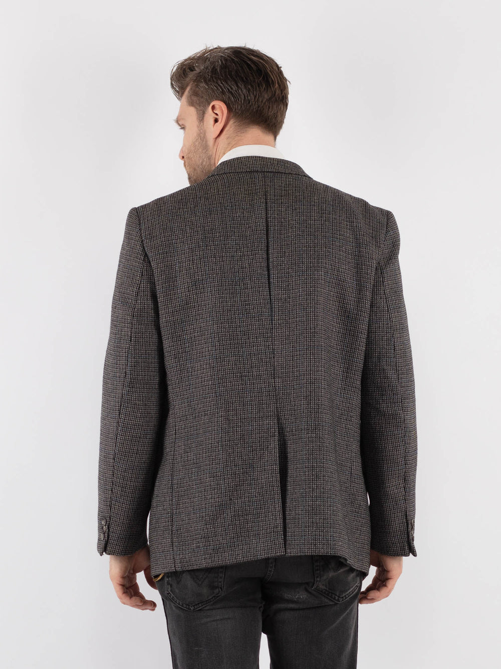 Vintage 70's Men Wool Blazer Jacket in GrayZ744