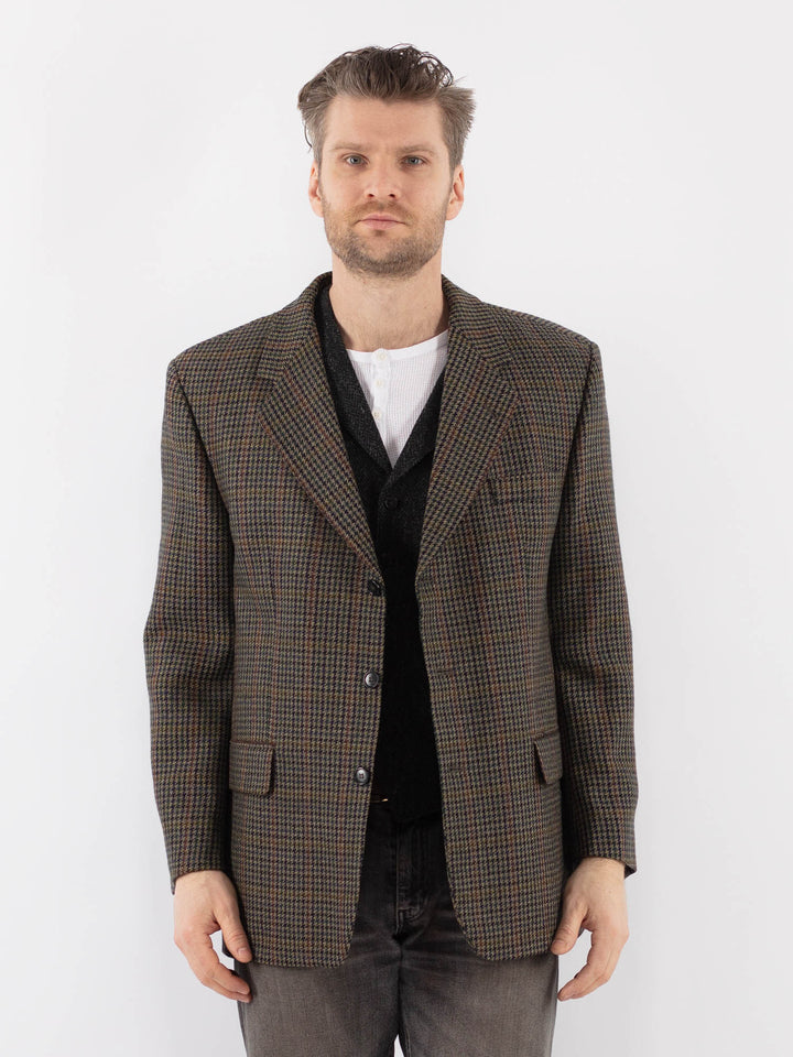 Vintage 70's Men Wool Blazer Jacket in MultiZ1025